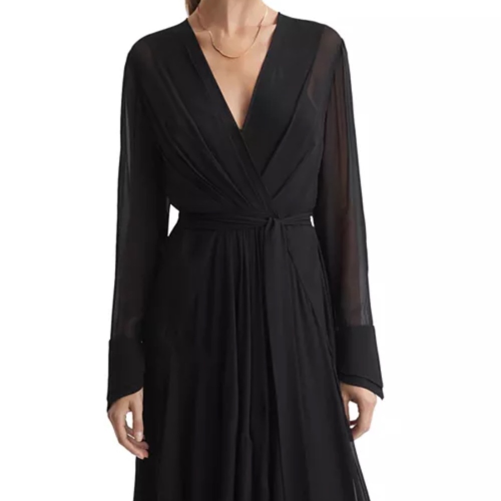 REISS Callie Ruffle Maxi Dress Size 8 - Picture 2 of 16